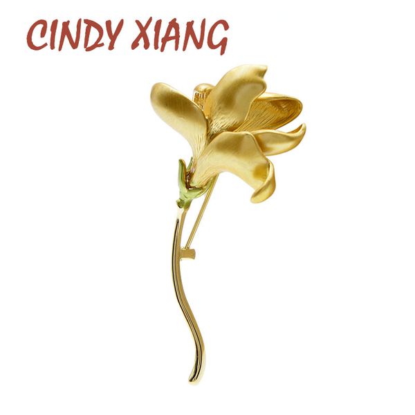 

cindy xiang new arrival enamel flower brooches for women elegant simple design fashion luxury brooch pin 2 colors avaible gift, Gray