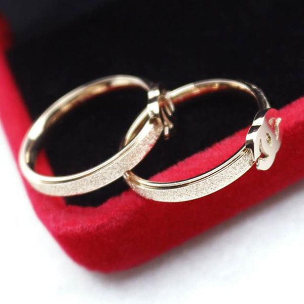 

2020 new ring designer polished frosted ring luxury popular ring letter joint rose gold ing, Silver