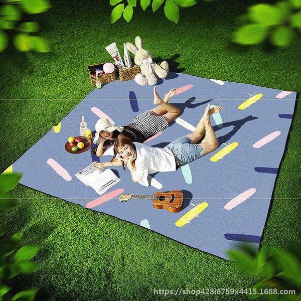 

outdoor style lawn cloth portable waterproof meal cloth meal moisture-proof mat ins spring outing picnic thickened picnic mat