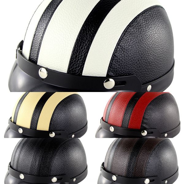 

zcszb straight harley pu leather half summer motorcycle motorcycle electric vehicle helmet electric vehicle safety helmet men and women cg10