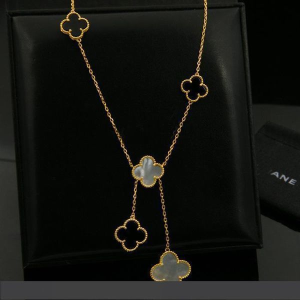 

316l stainless steel gold plated white agate black flower lover necklace gold fine natural red agate jewelry women, Silver
