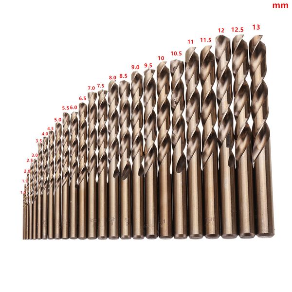 

high quatity hss-co m35 cobalt twist drill bit set for metal wood drilling 13pcs 1.5-6.5mm/19pcs 1-10mm/25pcs 1-13mm