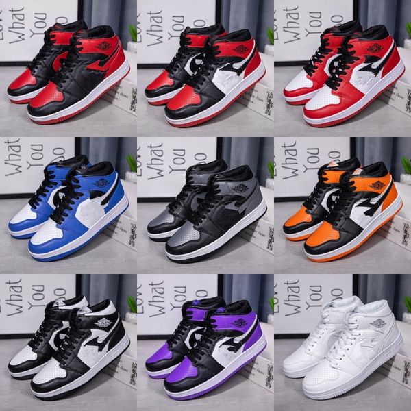 

jumpman 1s men&#0;s basketball soes 1 gs playground wite yellow green orange mandarin duck men women sports dener sneakers#979