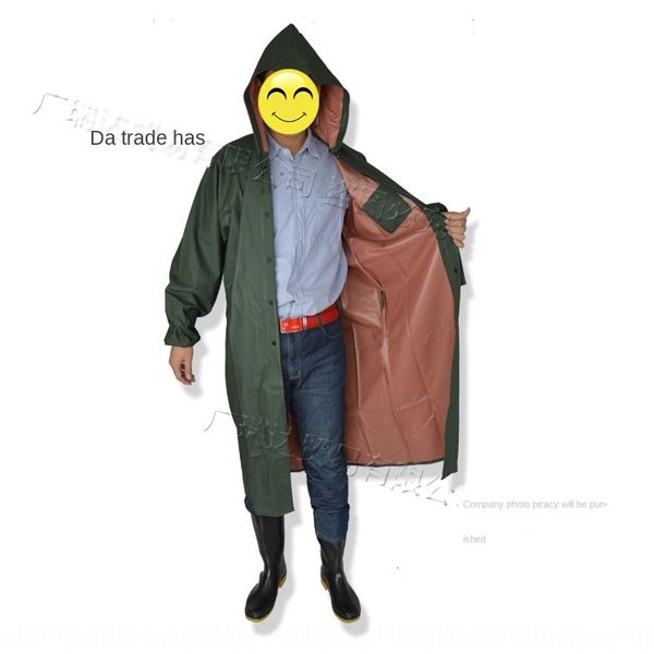 

rongcheng type 87 raincoat poncho pvc beef tendon cloth labor protection raincoat hat work guard with cloak cloak sleeves, Red;brown