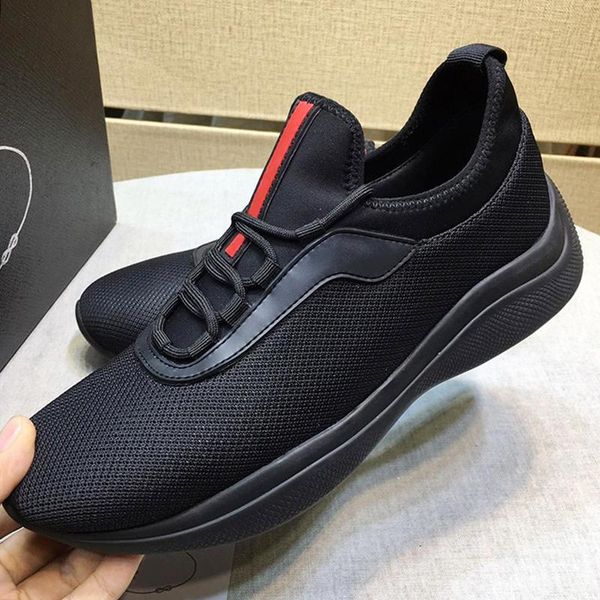 

breathable mesh and neoprene sneakers men 's shoes new arrival comfortable sneakers low plus size lace -up men luxury shoes sale d, Black