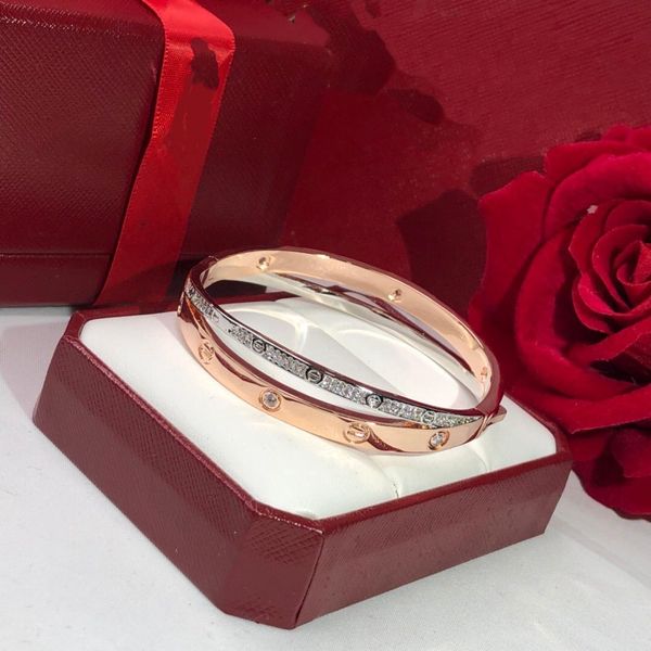 

selling screw double ring cross bangle classic fashion high-end generous french quality gold rose gold premium quality brick bangle, Black