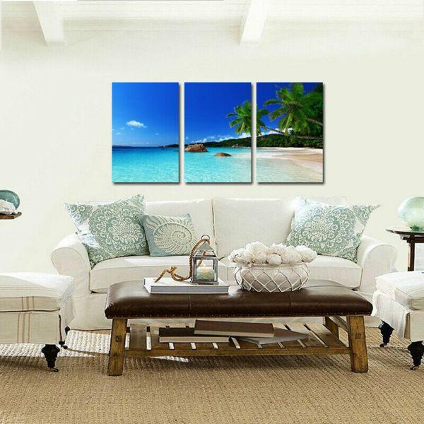 

nordic modern abstract home wall decoration painting triple beach sea oil painting spray painting wall pictures for living room