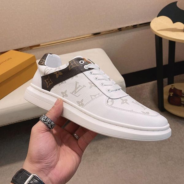 

2020s new limited edition luxury design men's leather sneakers, wild fashion men's casual shoes, men's party sho, Black