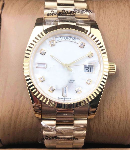 

relogio masculino diamond mens watches fashion black dial calendar gold steel strap 2020 new designer wristwatch male men dropshipping, Slivery;brown