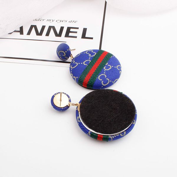 

cloth earrings red blue black beige brow striped stud earrings pop bohemian earrings for women girls lovers jewelry, Silver
