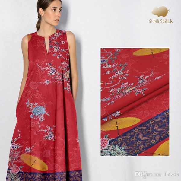 

heavy silk linen fabric soft and delicate skirt clothing cheongsam silk fabric natural linen wholesale cloth, Black;white