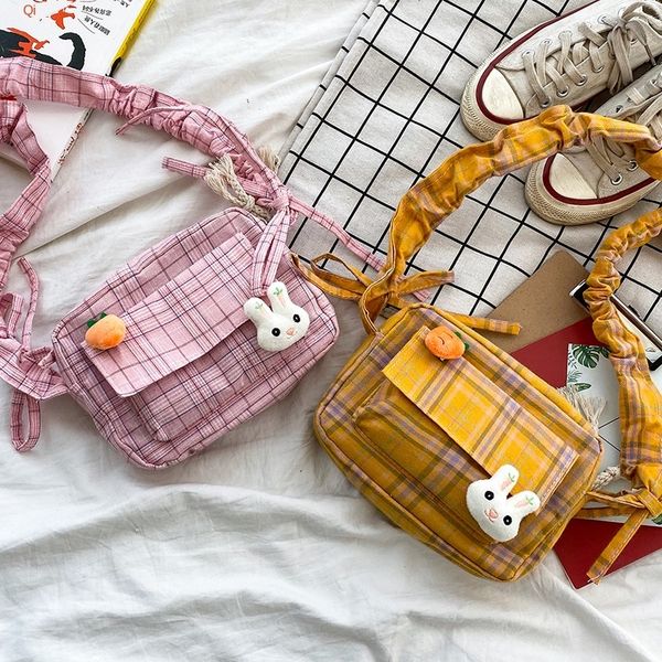 

female slanting korean version 2020 new fashion student cute cloth canvas girl canvas bag small bag versatile small, White