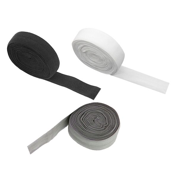 

3 roll elastic flat bias binding tape craft clothing sewing braided rope, Black