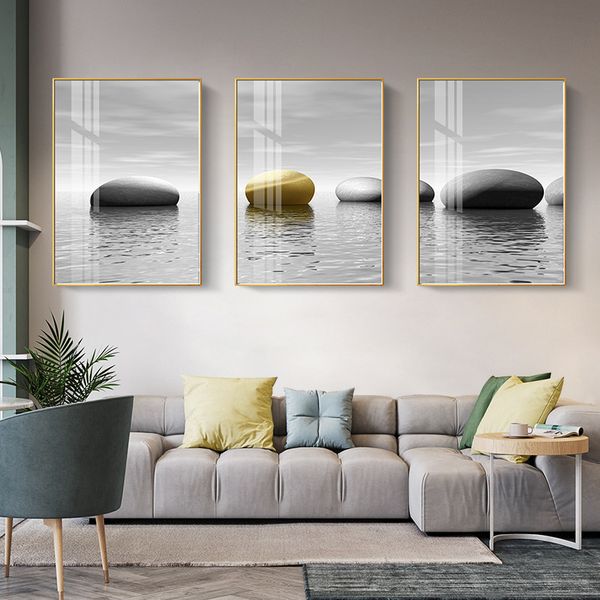 

3 panels canvas painting wall posters and prints luxury crystal stones wall art pictures for living room dining restaurant l home decor