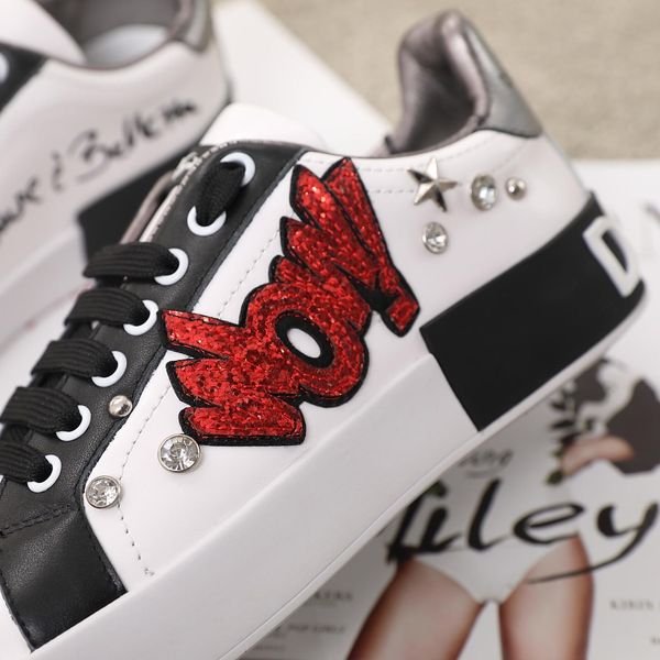 

a2020 new trend embroidered leather casual shoes outdoor men and women casual sports shoes fashion graffiti wild couple shoes, yards 35-451, Black