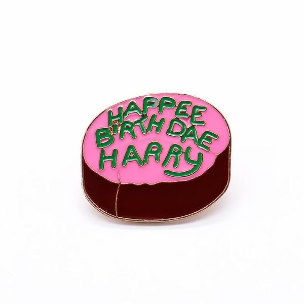 

brooch - birthday cake shape brooch pin cake clerk enamel badge birthday gift party accessories, Gray