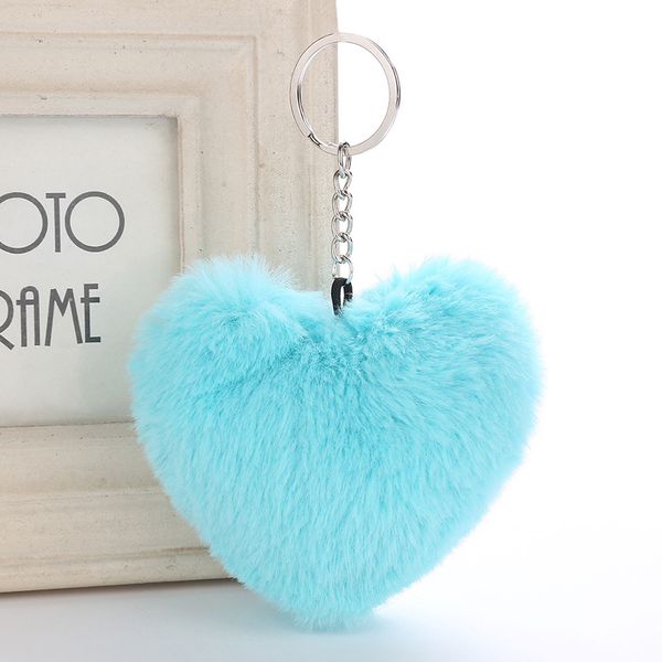 

пушистый меха pompom брелок soft сплошной цвет heart shape pompom искусственного меха кролика шарика автомобиля сумки брелок подарков аксесс, Silver