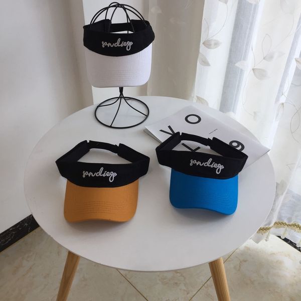 

new new exercise empty cap sports sun summer uv-proof women's sun hat casual letter sun-proof empty hat, Blue;gray