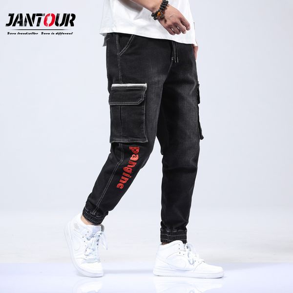 

autumn winter men black joggers casual pants mens big pockets harem cargo pants male overalls sweatpants big size l-5xl-6xl-7xl, Blue