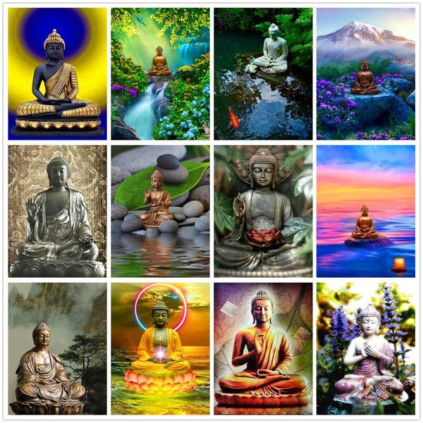 

full diamond 5d religious diamond painting big buddha diy diamond embroidery kit landscape mosaic home decoration faith gift