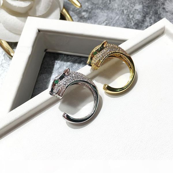 

l 2018 new fashion adjustable animal leopard head style jewelry ring for men or women gifts simple wedding couples rings, Silver