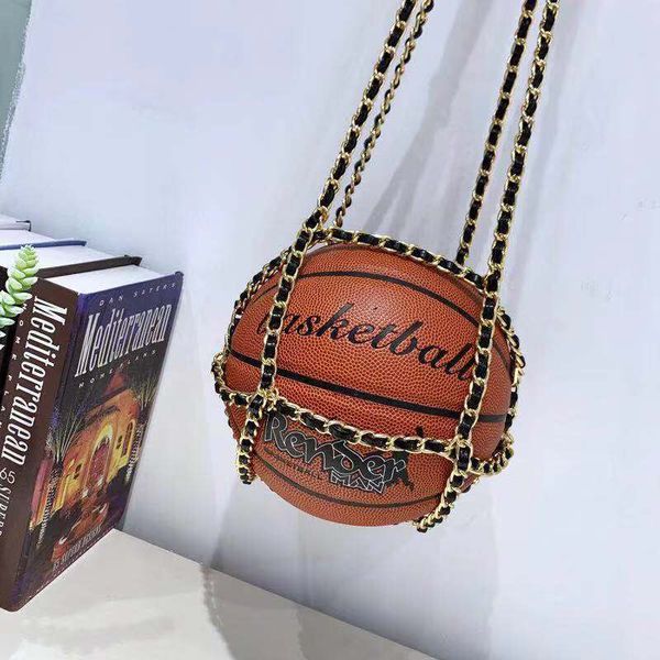 

brand designer pu leather chain shoulder messenger bag crossbody bags for women personality basketball purses luxury handbags