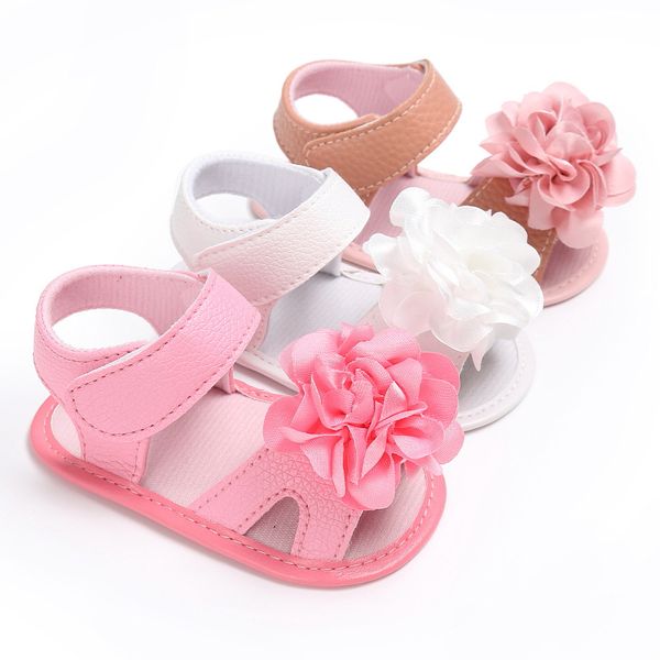 

first walkers born toddler baby girl non-slip solid color flower princess shoes