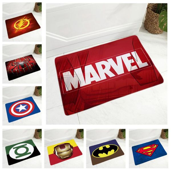 

мультфильм marvel superhero логотип пола циновка двери для детской комнаты non-slip doormat декор фланели ковер