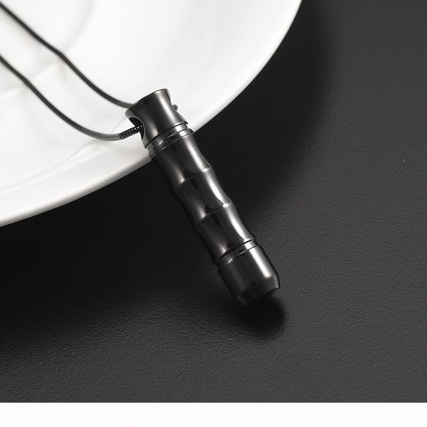 

ijd9892 cylinder memorial jewelry perfume bottle cremation urn pendant necklace for pet human ashes funeral casket, Silver