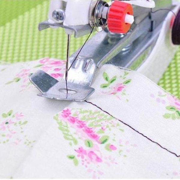 

portable mini sewing machine handheld small stitch cordless thread craft sewing tools cloth fabric handy needlework, Black