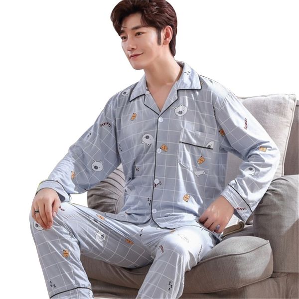 

2020 главной одежда набор животные мультфильм печать пижама для мужчин большого размера хлопка мягких пижам зима осени пижама сон штаны, Black;brown