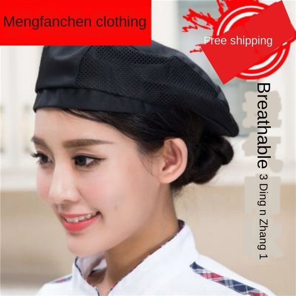 

l kitchen chef hat beret beret catering restaurant pot restaurant waitress breathable work cap, Blue;gray