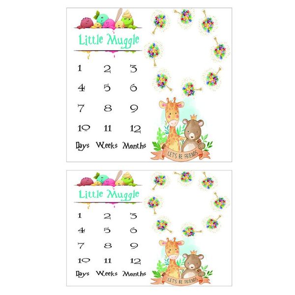 

baby monthly record growth milestone blanket newborn cartoon animal pattern pgraphy props p creative background cloth in