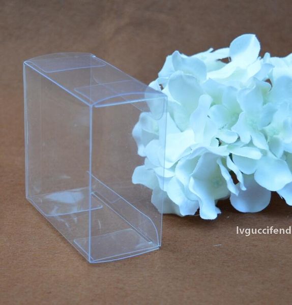

20pcs 8*8cm transparent clear gift candy box square pvc chocolate boxes christmas gift box wedding favor party event decoration