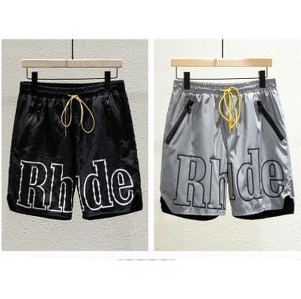 

new arrival 3m reflective rhude shorts men women streetwear shorts fashion casual hip hop beach sportswear rhude mens shorts, White;black