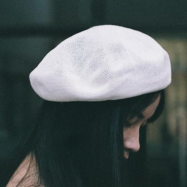 

ladies summer korean autumn thin linen painter's beret versatile fashion literary octagonal painter hat beret hat, Blue;gray