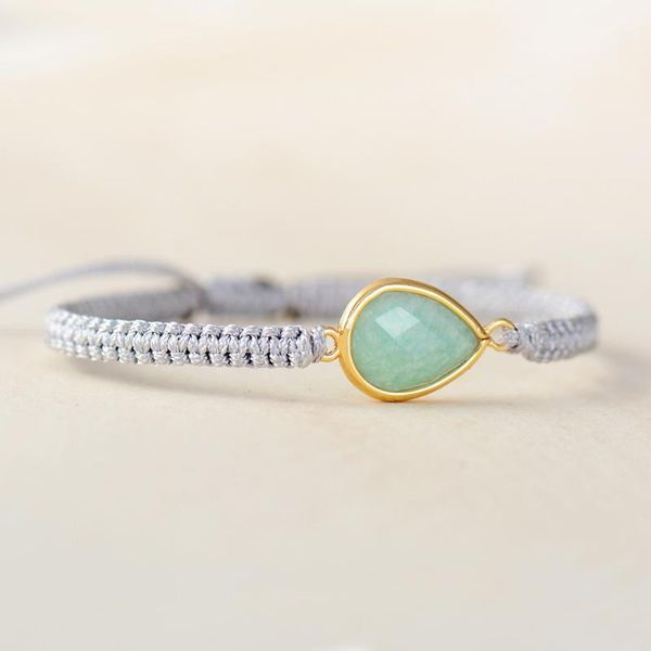 

природный камень шарм макраме браслеты строка плетеный friendship wrap браслет bijoux femme женщин оптовой продажи ювелирных изделий, Golden;silver