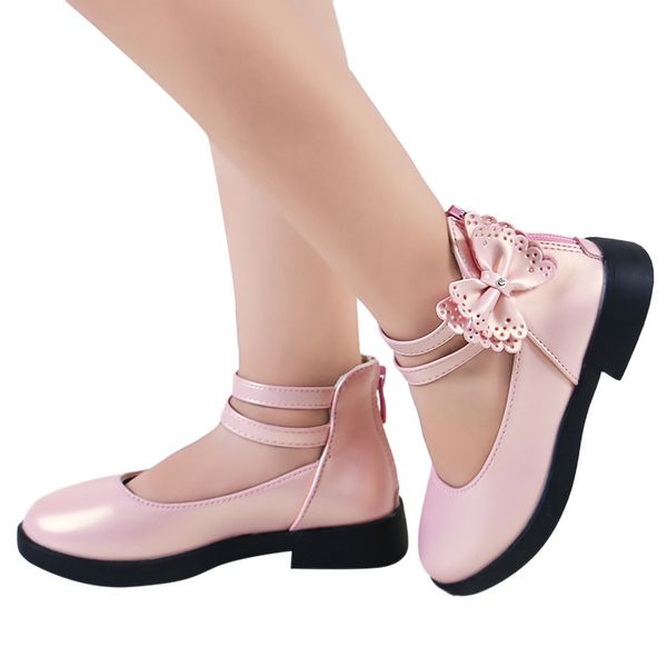

muqgew новая мода малышей дети детские девушки bowknot кожа одной принцессы партии сандалии 2019 твердые принцесса обувь, Black