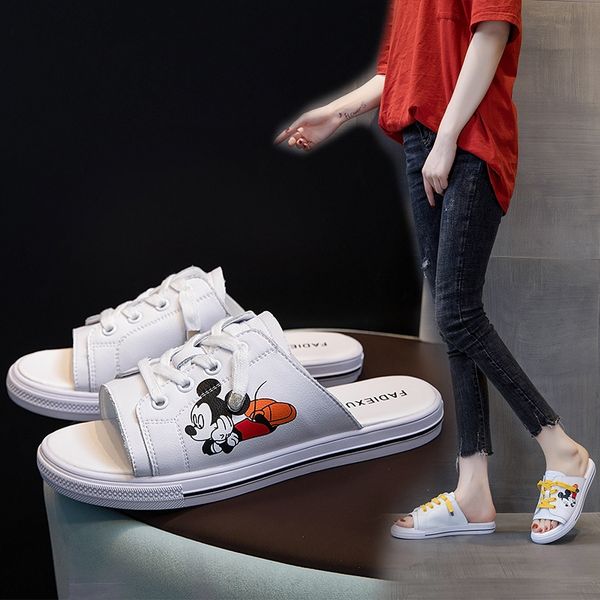 

women's 2020 new fashion flat-bottomed trendy student versatile cute summer casual leather and sandals outdoor sandals