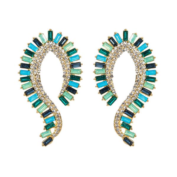 

new exaggerated irregular geometric acrylic diamond earrings female earrings, Golden