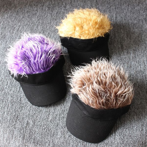 

creative wig hip-hop sunshade golf baseball cap wig baseball cap hat funny duck tongue sun hat, Blue;gray