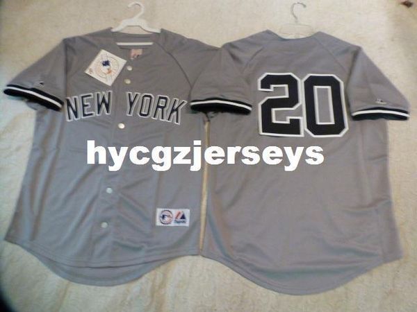 

baseball ny jorge posada #20 sewn shirt jersey gray new mens stitched jerseys big and tall size xs-6xl for sale