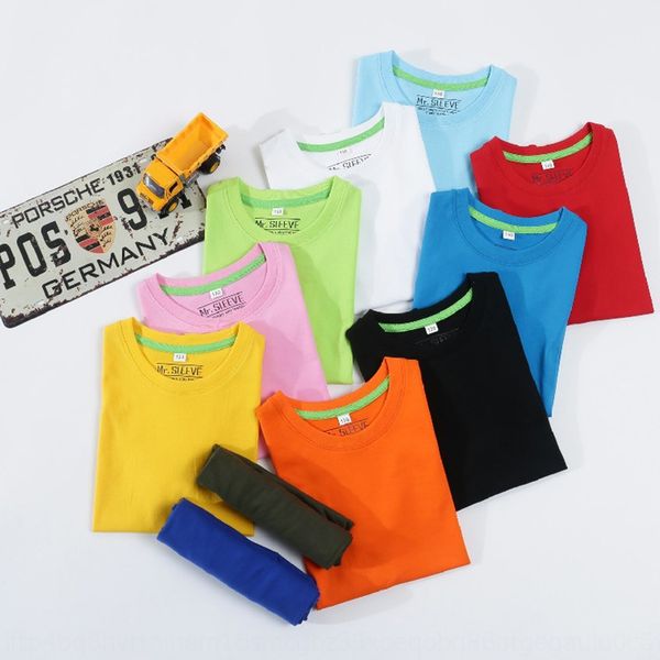 

wear sleeve 2020 new fashion br same style boys and girls multi-color short sleeve simple men children's children's and girls shor, Blue