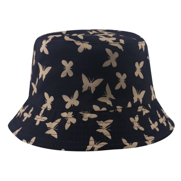 

women butterfly embroidery bucket hat foldable anti-sunburn sun hat cap hip hop fishing cap, Blue;gray