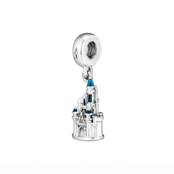 

2018 winter 925 sterling silver jewelry cinderella castle charm beads fits pandora bracelets necklace for women jewelry making, Bronze;silver