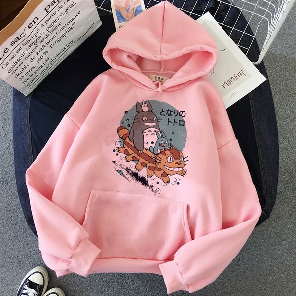 

kawaii hoodie женщин симпатичный мультфильм корейский толстовка fashionhoody женский розовый балахон негабаритные фуфайки женщин, Black