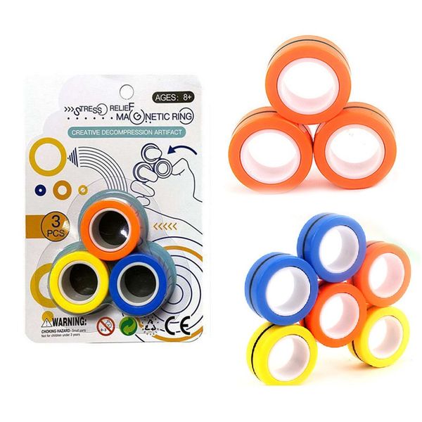 

decompression magnetic rings relief toy popular with blister package anti-stress fingears stress reliver finger spinner toys for a