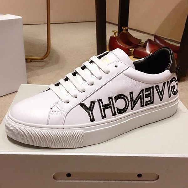 

reverse sneakers in leather men 's shoes outdoor walking luxury sneakers lace -up casual sports men shoes herren sportsch, Black