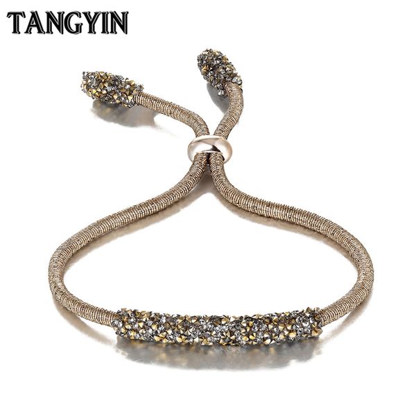 

hipping charm bracelet colorful crystal love adjustable gold bracelets for women femme valentine's day gift friendship, Red;blue