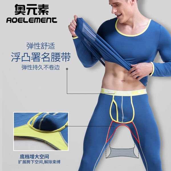 

ezyhk basic men's thermal underwear warm cotton-padded underwear cotton-padded clothes set autumn clothes autumn pants cotton sweater t, Black;white